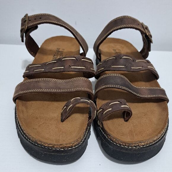 Naot Leather Boho Grunge Casual Slide Slip On Sandals Size 40 US 9 Brown - Picture 12 of 13